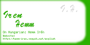 iren hemm business card